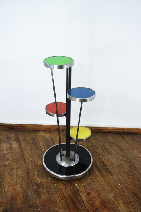 Bijzettafel - Staal, Glas, Hout - Bloementafel, Antiek en Kunst, Kunst | Designobjecten