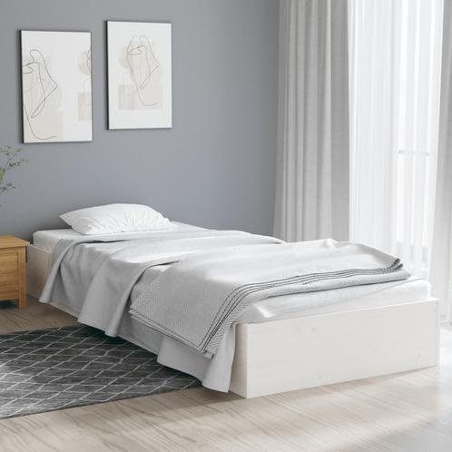vidaXL Bedframe massief hout wit 75x190 cm, Huis en Inrichting, Slaapkamer | Bedden, Wit, Nieuw, Hout, Eenpersoons, Verzenden