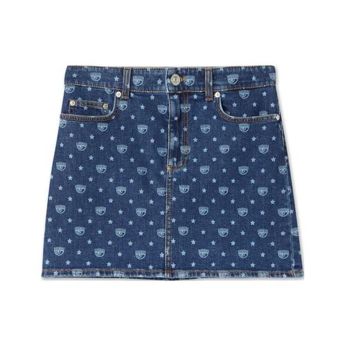Chiara Ferragni • jeans mini rok met logo • 24, Kleding | Dames, Rokken, Blauw, Nieuw, Verzenden