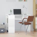 vidaXL Bureau 100x55x75 cm bewerkt hout hoogglans wit, Huis en Inrichting, Bureaus, Verzenden, Nieuw