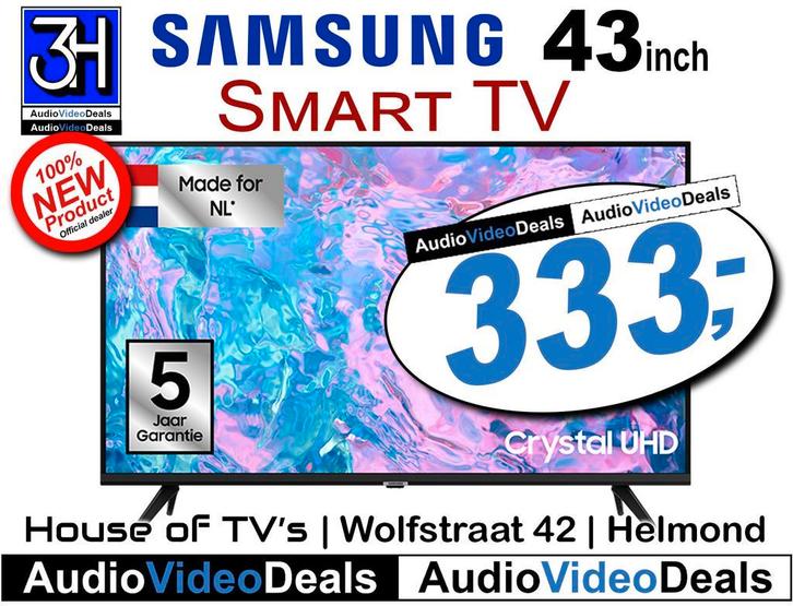 Samsung goedkope 43inch 4K HD Smart tv - 5j garantie Nieuw, Audio, Tv en Foto, Televisies, 100 cm of meer, Smart TV, Nieuw, Samsung