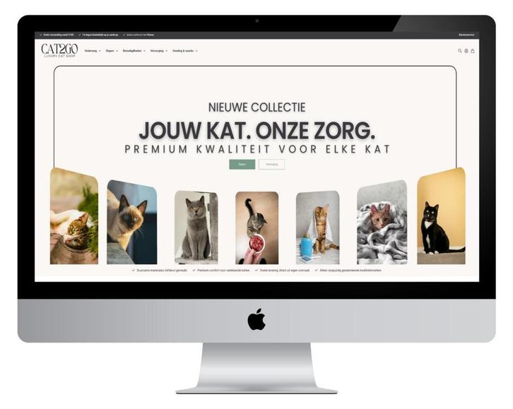 Luxe design kattenwebshop te koop met NL leverancier €1750, Zakelijke goederen, Exploitaties en Overnames