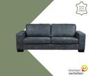 Leren bank Enjoy - 3 zits - Kenia Denim (blauw) - Poten, Huis en Inrichting, Banken | Bankstellen, Nieuw, Ophalen of Verzenden