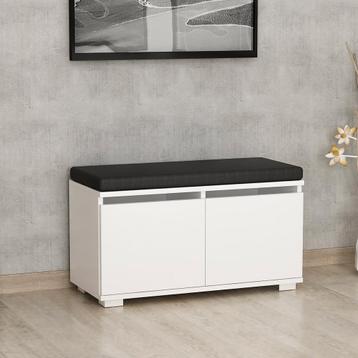 [en.casa] Schoenenrek Brande 42x80x35 cm wit beschikbaar voor biedingen