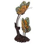 Tiffany dubbele vlinderlamp – Amber, Groen &amp; Wit Glas, Verzenden, Nieuw
