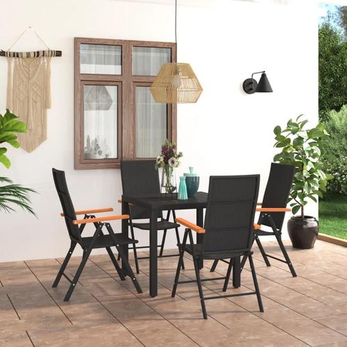 vidaXL 5-delige Tuinset zwart en bruin, Tuin en Terras, Tuinsets en Loungesets, Tuinset, Nieuw, 5 zitplaatsen, Rotan, Verzenden