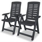 vidaXL Tuinstoelen 2 st verstelbaar kunststof, Tuin en Terras, Tuinstoelen, Verzenden, Nieuw, Kunststof