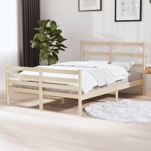 vidaXL Bedframe massief grenenhout 120x190 cm, Huis en Inrichting, Slaapkamer | Bedden, 120 cm, 190 cm of minder, Bruin, Twijfelaar