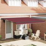 vidaXL Elektrisch Semi-Cassette Zonnescherm Bordeaux Rood, Tuin en Terras, Zonneschermen, Verzenden, Nieuw