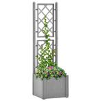 vidaXL Plantenbak verhoogd met latwerk en, Kunststof, Verzenden, Minder dan 60 cm, Nieuw