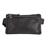 Landley Leren Heuptas met 3 ritsen Unisex Fanny Pack Zwart, Nieuw, Verzenden