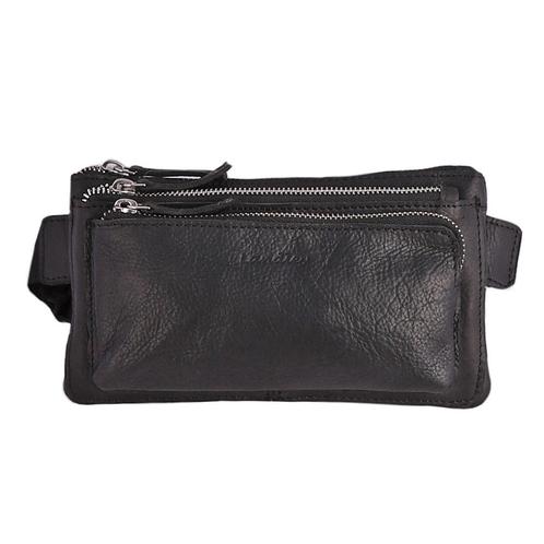 Landley Leren Heuptas met 3 ritsen Unisex Fanny Pack Zwart, Sieraden, Tassen en Uiterlijk, Tassen | Schoudertassen, Zwart, Nieuw