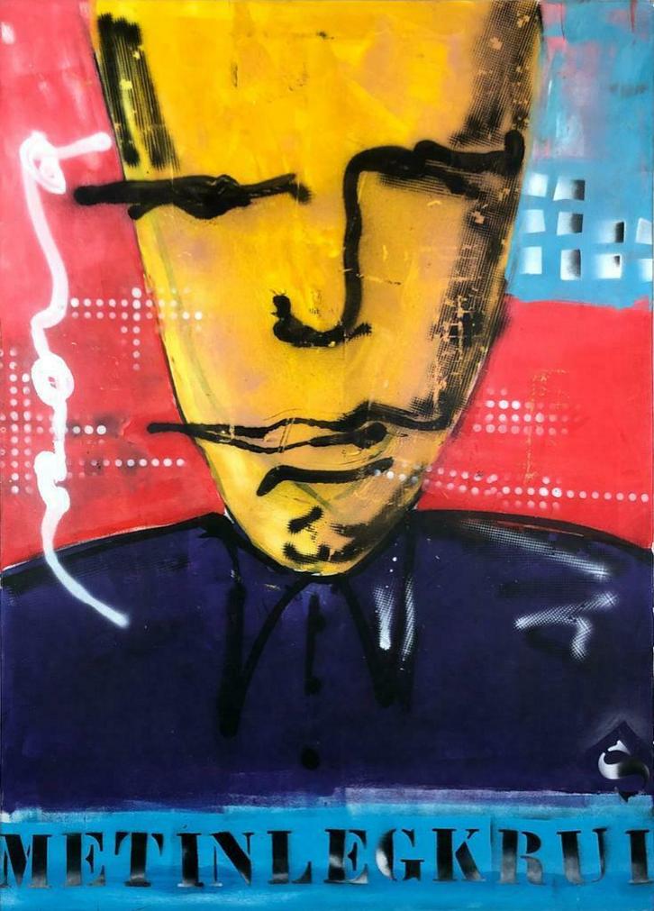 Herman Brood | Origineel Schilderij: Met Inlegkruis, Antiek en Kunst, Kunst | Schilderijen | Klassiek