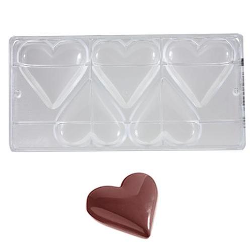 Chocolade Holvorm Chocolate World Hart (5x) 80x69x16 mm, Hobby en Vrije tijd, Taarten en Cupcakes maken, Nieuw, Verzenden
