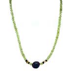 Peridoot collier met parel en gouden sluiting 14 krt, Ophalen of Verzenden, Nieuw