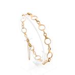 18 Krt. gouden fantasie schakel armband | 19 cm, Sieraden, Tassen en Uiterlijk, Armbanden, Ophalen of Verzenden, Gebruikt, Overige kleuren