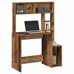 vidaXL Bureau met schappen 100x45x140 cm bewerkt hout oud, Verzenden, Nieuw