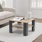 Houten Salontafel - 60 x 60 cm - Donkergrijs / Houtkleur - 2, Huis en Inrichting, Tafels | Salontafels, Verzenden, Nieuw