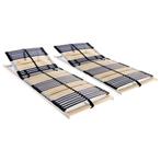 vidaXL Lattenbodems 2 st met 42 latten 7 zones 80x200 cm, Eenpersoons, Bruin, Verzenden, Nieuw