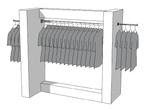 Glossy middenunit kledingrek R-PR-011