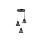 Hanglamp | Celestia | Ø30 cm | 3-lichts | Zwart/Hout, Ophalen of Verzenden, Nieuw, 75 cm of meer
