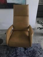 Leren relaxfauteuils met desgin armleuning - cognac kleur, Huis en Inrichting, Fauteuils, Ophalen of Verzenden, Nieuw, Leer
