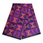 Afrikaanse print stof - Paars en geel African Prism - 100% k, Hobby en Vrije tijd, Stoffen en Lappen, Ophalen of Verzenden, Nieuw