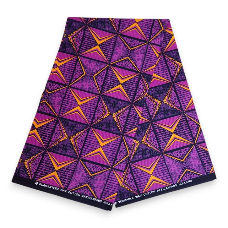 Afrikaanse print stof - Paars en geel African Prism - 100% k, Hobby en Vrije tijd, Stoffen en Lappen, Nieuw, Ophalen of Verzenden