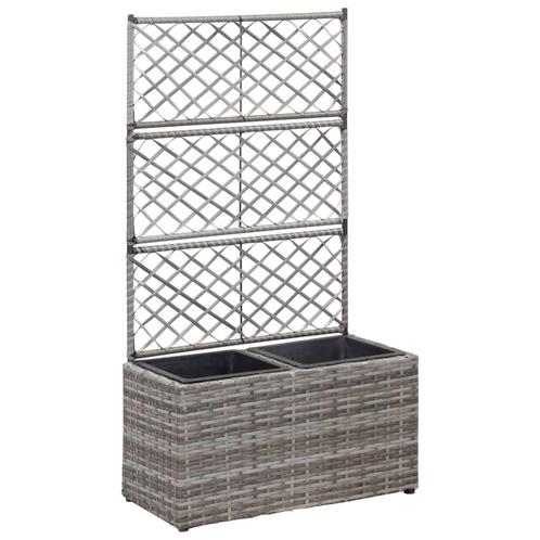 vidaXL Latwerkplantenbak verhoogd met potten 58x30x107 cm, Tuin en Terras, Bloembakken en Plantenbakken, Minder dan 60 cm, Nieuw