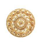 Gouden broche; Zeeuws ontwerp | Ø 30 mm (zeeuws knopje), Ophalen of Verzenden, Gebruikt, Overige kleuren, Goud