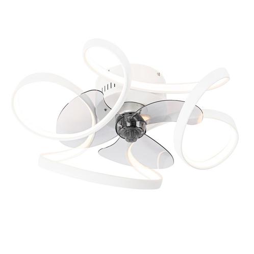 Plafondventilator wit incl. LED met afstandsbediening -, Huis en Inrichting, Lampen | Plafondlampen, Nieuw, Overige materialen
