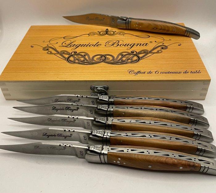Laguiole - Bougna - Tafelmessenset - Olijfhouten Laguiole, Antiek en Kunst, Antiek | Keukenbenodigdheden