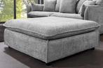 Grote kruk HEAVEN 100cm grijs Boucle gestoffeerde kruk, Huis en Inrichting, Banken | Voetenbanken en Poefen, Ophalen of Verzenden