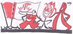 Rode figuren op pad (lijst optie, Lithos) (Lithos), Verzenden