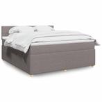 vidaXL Boxspring met matras stof taupe 180x200 cm, Huis en Inrichting, Slaapkamer | Bedden, Eenpersoons, Verzenden, Nieuw, 80 cm