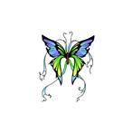 Plak tattoos glitter vlinder groen/blauw - Tatoeages, Ophalen of Verzenden, Nieuw