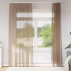 vidaXL Gordijnen voile met roedezakken 2 st lichtbruin, Huis en Inrichting, Stoffering | Gordijnen en Lamellen, Verzenden, Nieuw