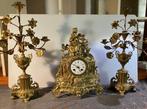 Klok en garnituur set - Raison & Thomas - Antiek Brons,, Antiek en Kunst