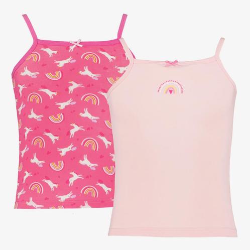 TwoDay 2-pack meisjes hemden unicorn roze maat 98/104, Kleding | Dames, Ondergoed en Lingerie, Verzenden