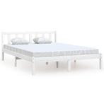 Bedframe vidaXL Wit Grenen 135x190 cm | Retourdeal - 45%..., Huis en Inrichting, Ophalen of Verzenden, Nieuw