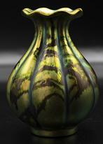 Zsolnay Art Nouveau Ceramic Vase with Green Eosin Glaze,, Antiek en Kunst