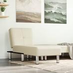 vidaXL Chaise longue kunstleer crèmekleurig, Verzenden, Nieuw