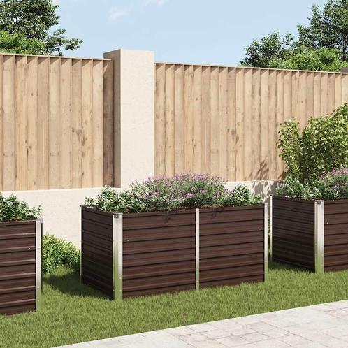 vidaXL Plantenbak verhoogd 160x80x77 cm gegalvaniseerd staal, Tuin en Terras, Bloembakken en Plantenbakken, 100 cm of meer, Nieuw