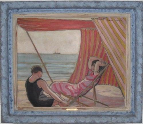 Andrée Joubert (1984-1959) - Sur la plage, Antiek en Kunst, Kunst | Schilderijen | Klassiek