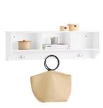 Wandkapstok met Plank – Wit MDF 100 cm Kapstok met 3 Haken, Huis en Inrichting, Kasten | Wandmeubels, Verzenden, Nieuw