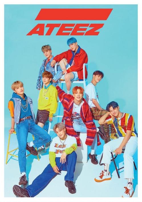 Posters - Poster Ateez - Ateez, Verzamelen, Muziek, Artiesten en Beroemdheden, Zo goed als nieuw, Verzenden