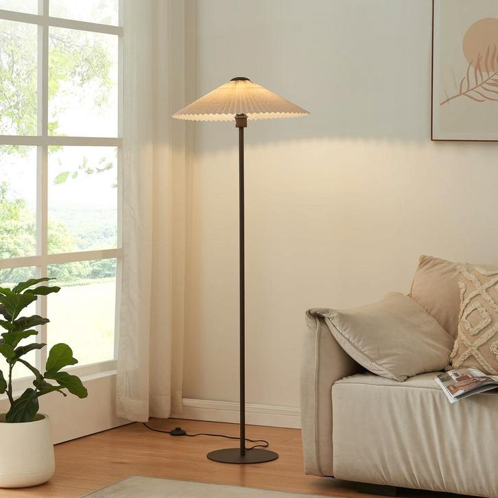 Staande lamp Appledore vloerlamp 147 cm bruin en wit E27 lux, Huis en Inrichting, Lampen | Vloerlampen, Verzenden