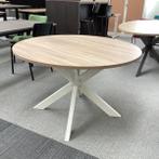Vergadertafel sterpoot 75x120x120 cm, Midden eiken-wit VD -