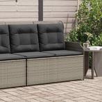 vidaXL Tuinbankje verstelbaar met kussens poly rattan grijs, Verzenden, Nieuw, Rotan