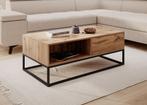 Meubella | salontafel eiken met opbergruimte lades, Huis en Inrichting, Tafels | Salontafels, 100 tot 150 cm, 50 tot 75 cm, Verzenden